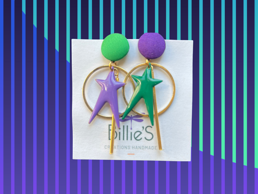 Mariette asymétrique et sa baguette magique Vert et mauve