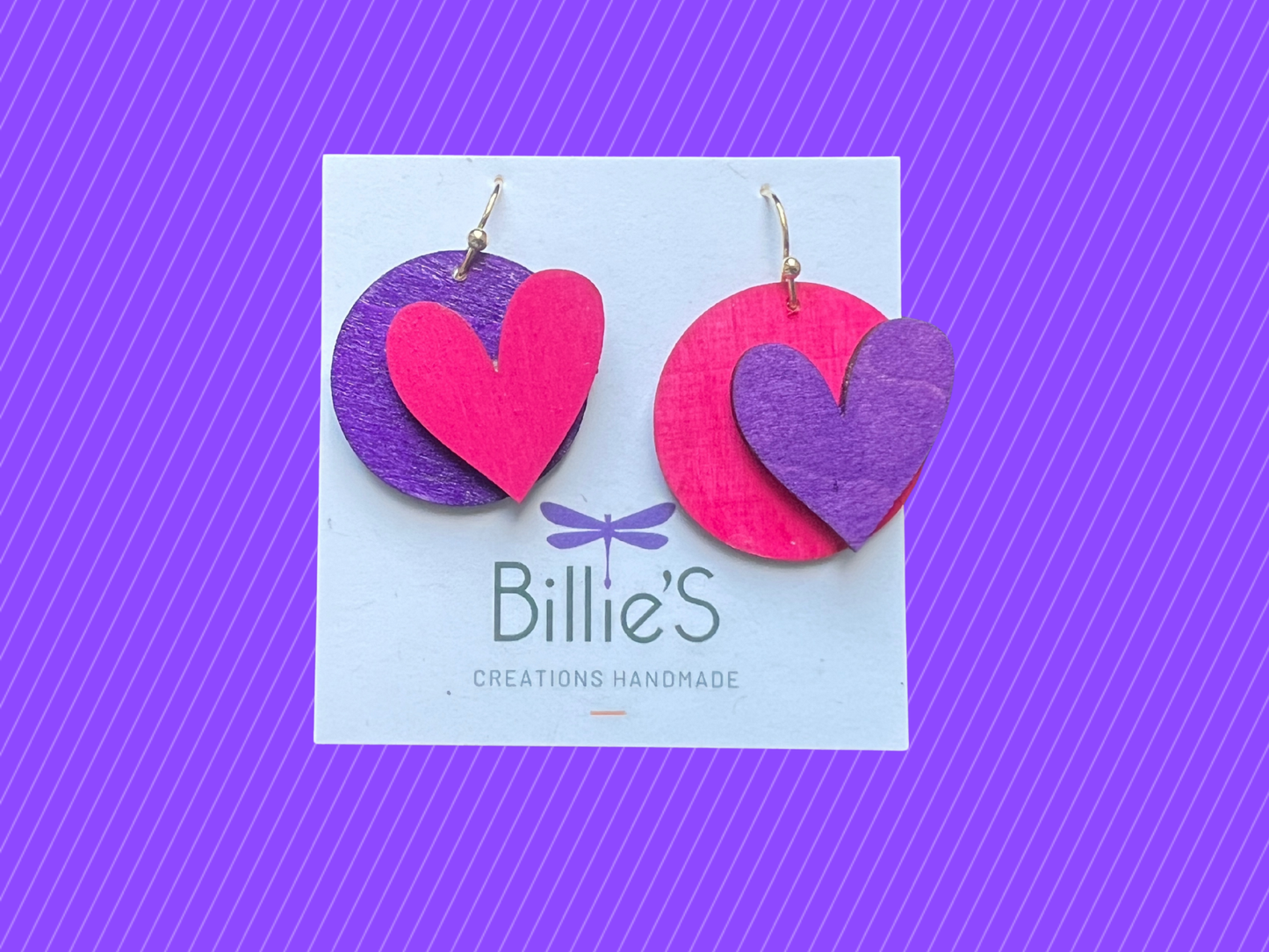 Chapi asymétrique coeur 💜🩷 mauve et rose