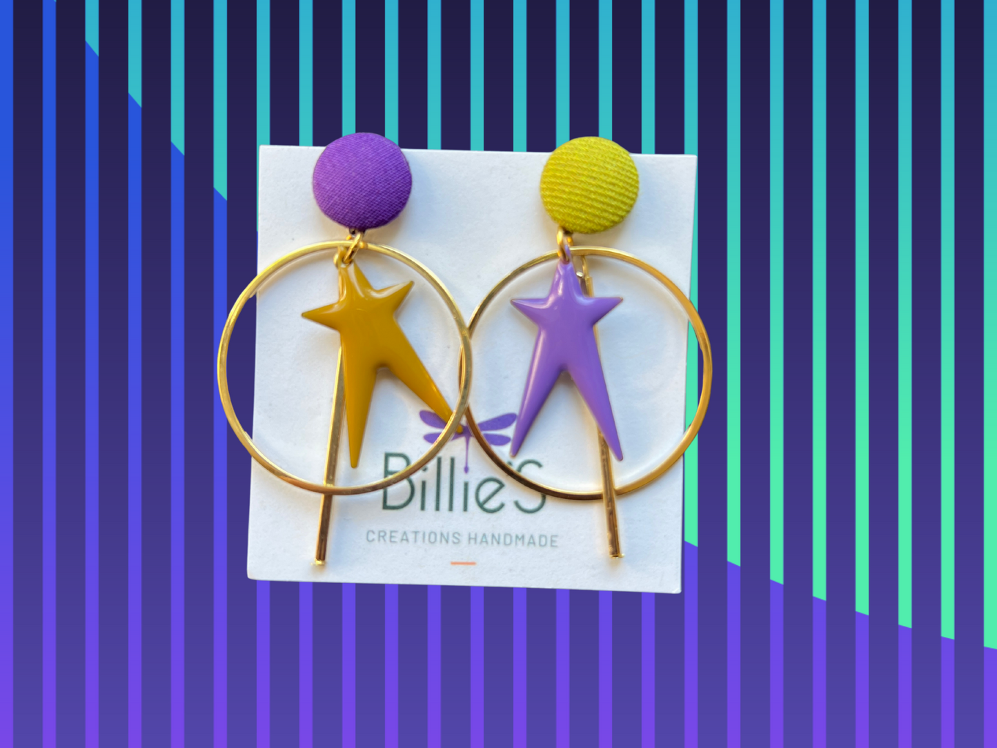 Mariette asymétrique et sa baguette magique moutarde et mauve