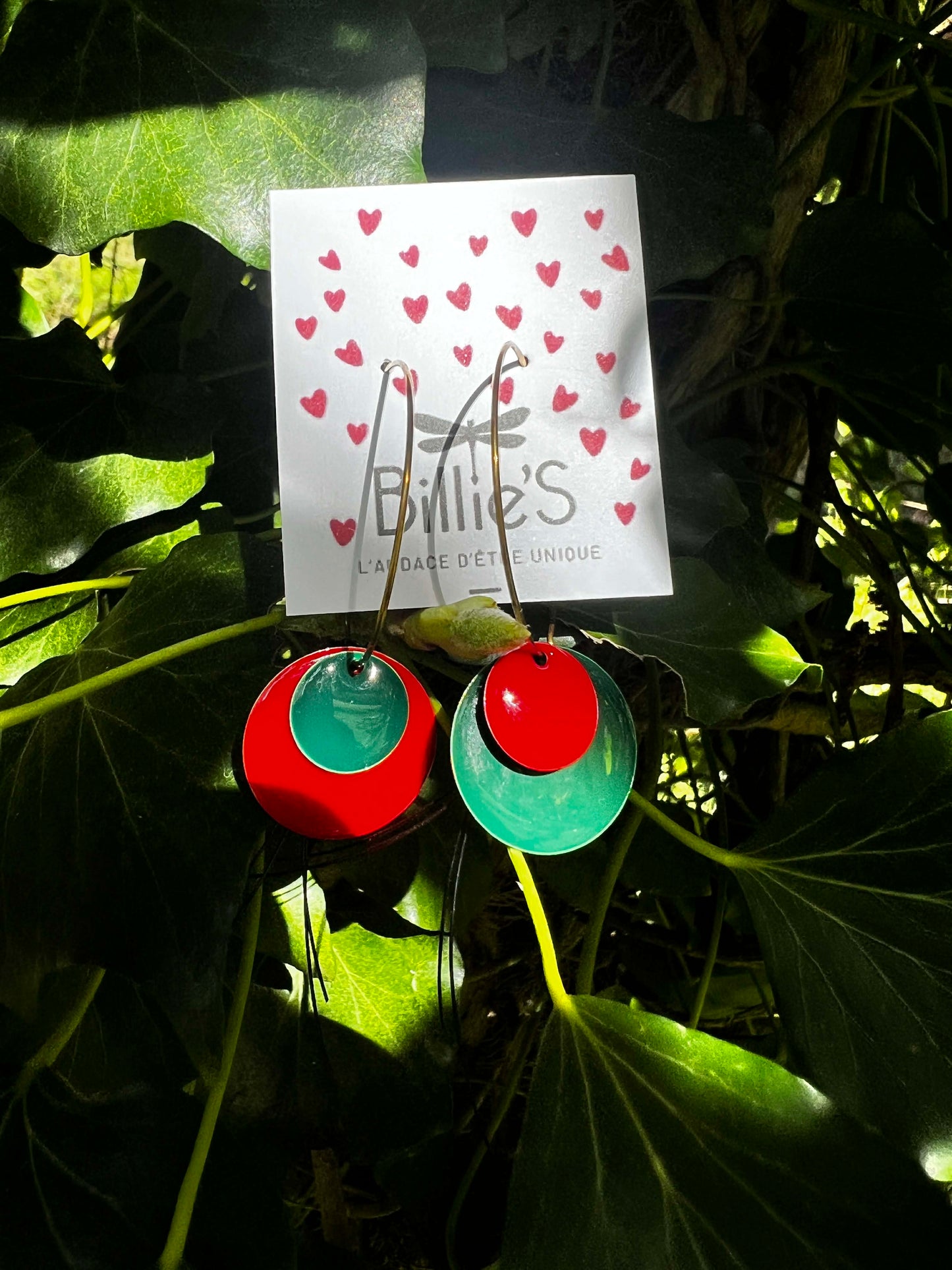 Créoles Doudou rouge et verte 🟢🔴