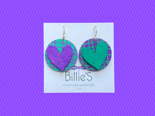 Chapi asymétrique coeur 💜💚 mauve et vert