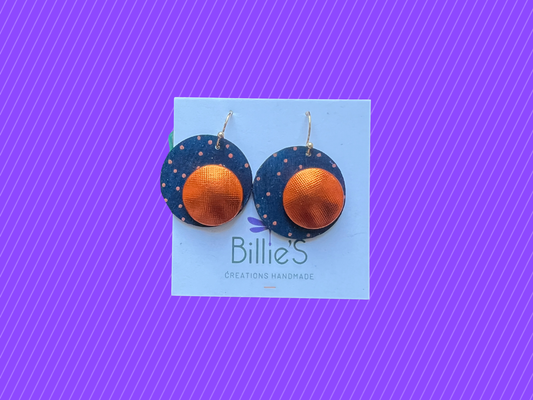 Chapi coeur marine et orange