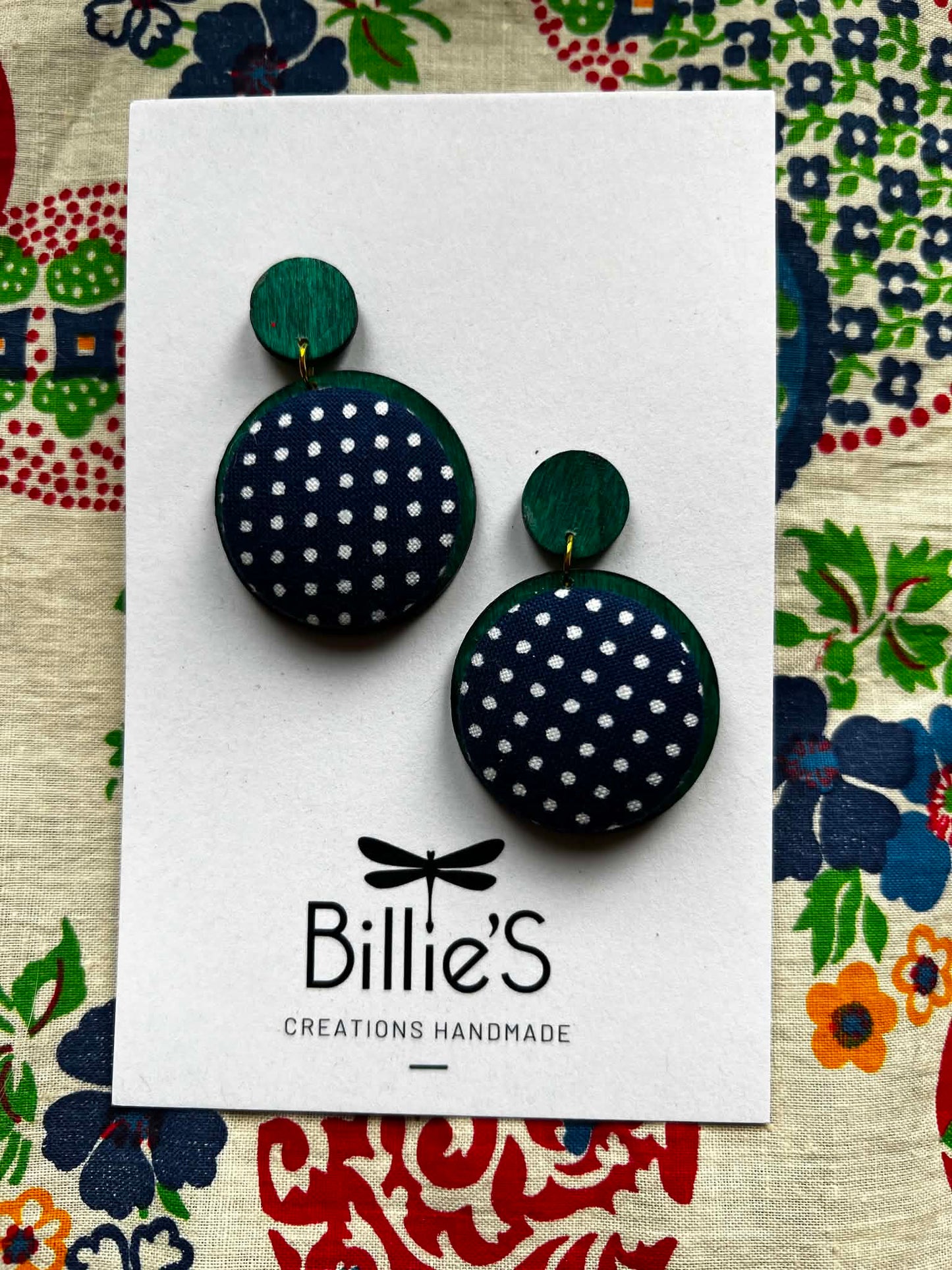 Paulette vert et marine à pois