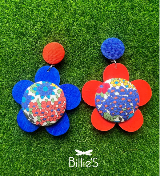 Denise asymétrique rouge et bleu