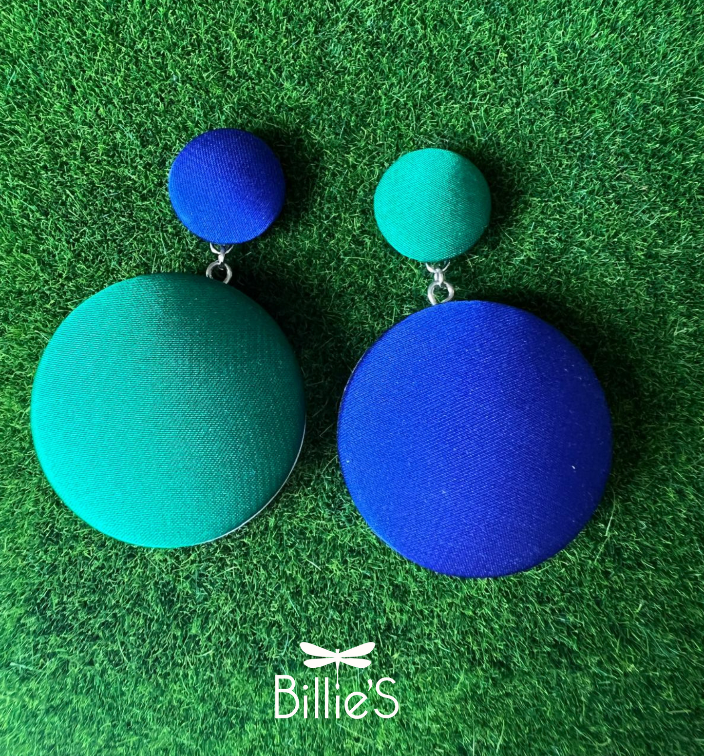 Paulette asymétrique bleu et vert