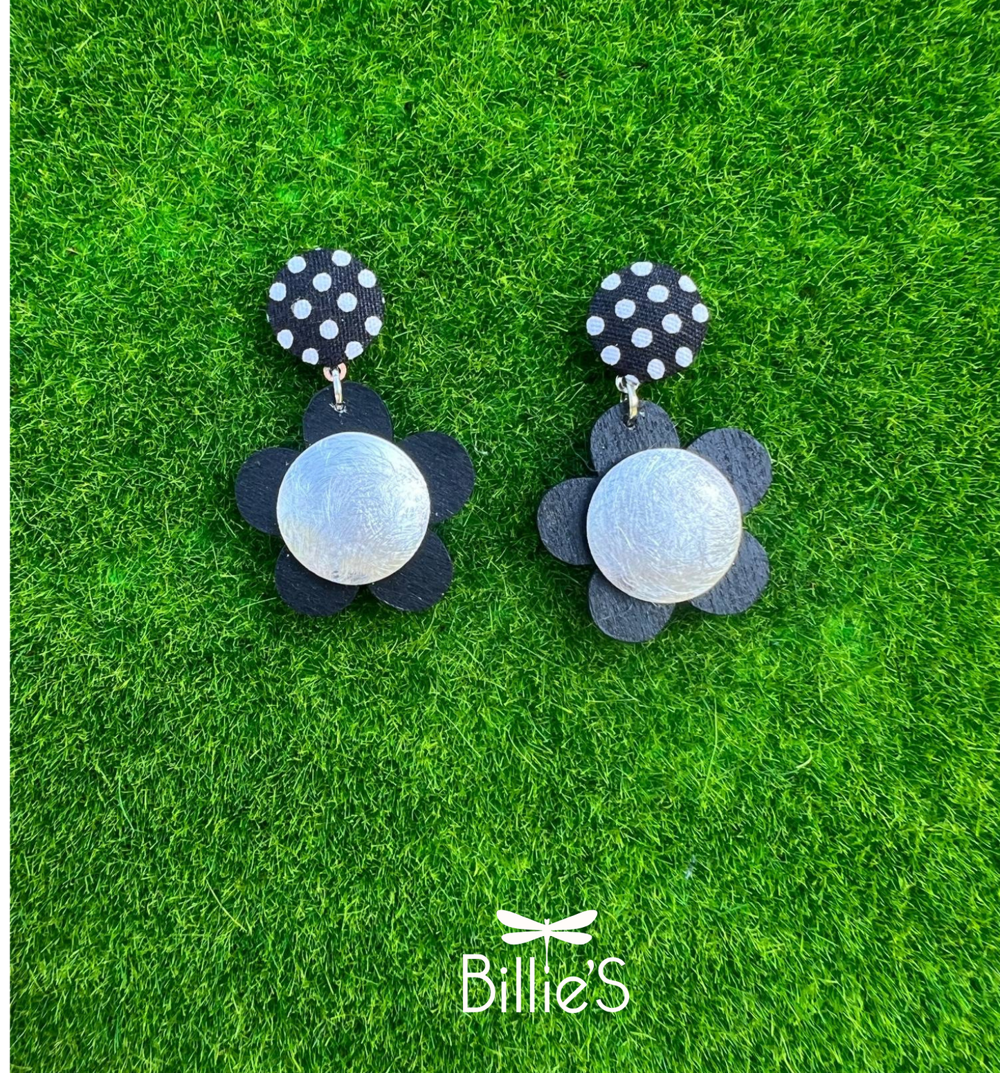 Petite Denise à pois noir et argent