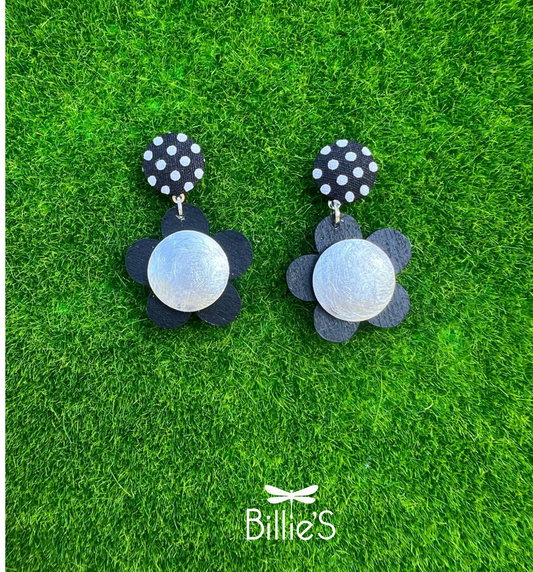 Petite Denise à pois noir et argent