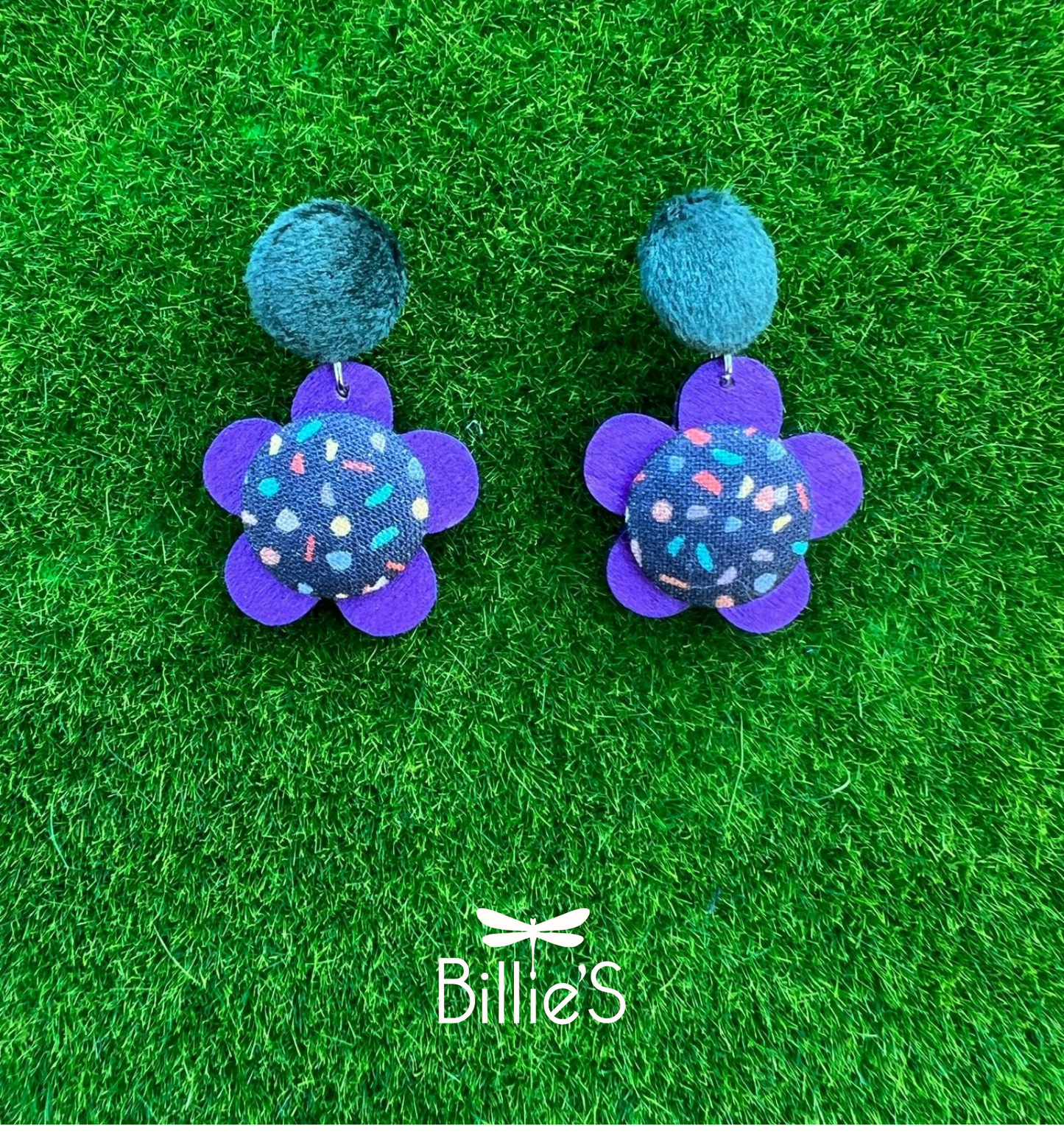 Petite Denise confettis vert et mauve