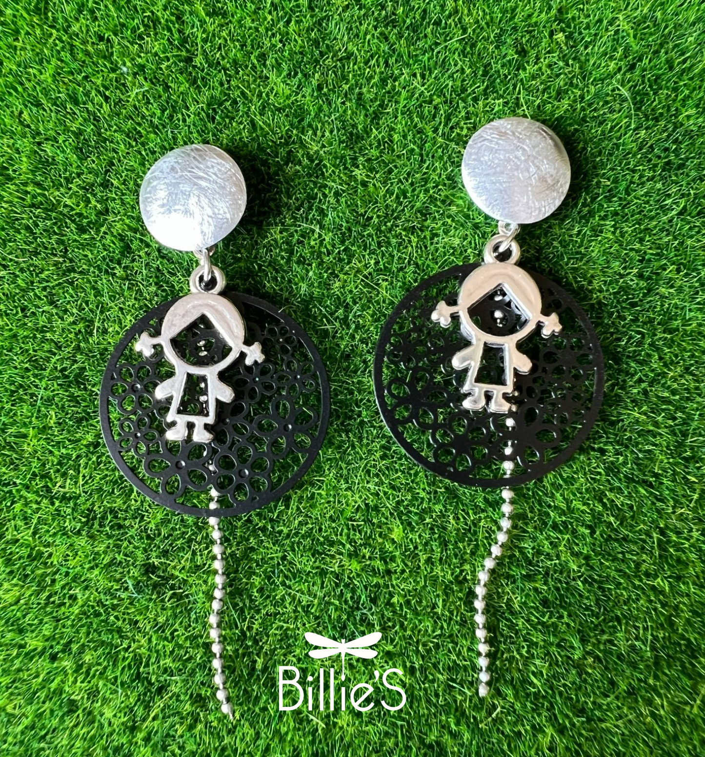 Mariette demoiselle noir et argenté