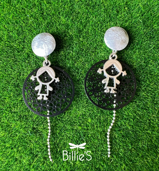 Mariette demoiselle noir et argenté