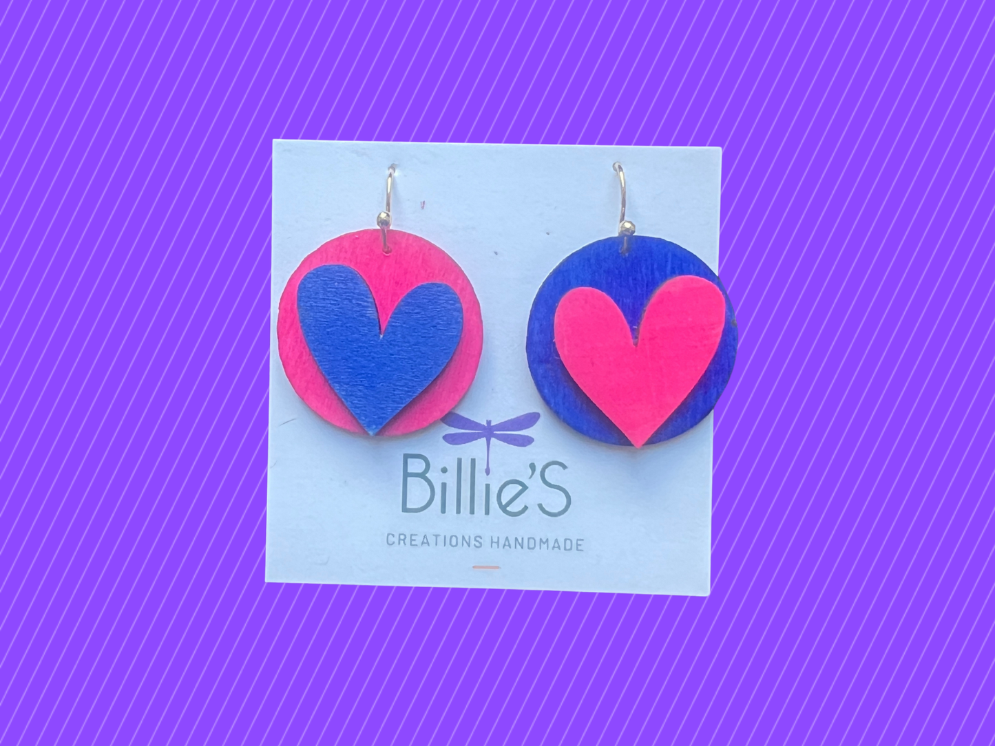 Chapi asymétrique coeur 💙🩷 bleu et rose