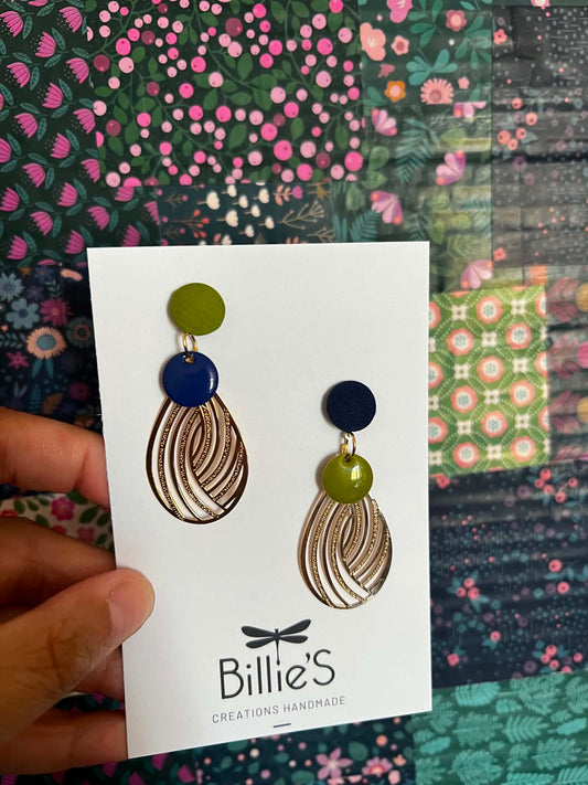 Mariette marine et vert olive
